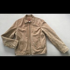 Wilsons Leather Suede Mens Jacket Size S Beige